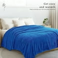 thumbnail image 5 of Exclusivo Mezcla King Size Flannel Fleece Blanket, Super Soft Velvet Plush Bed Blanket, 90x104 Inches, Cobalt Blue, 5 of 8