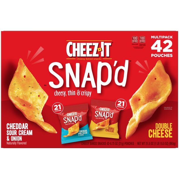 CheezIt Snapd Variety Pack, 42 Pounches, 0.75oz ea