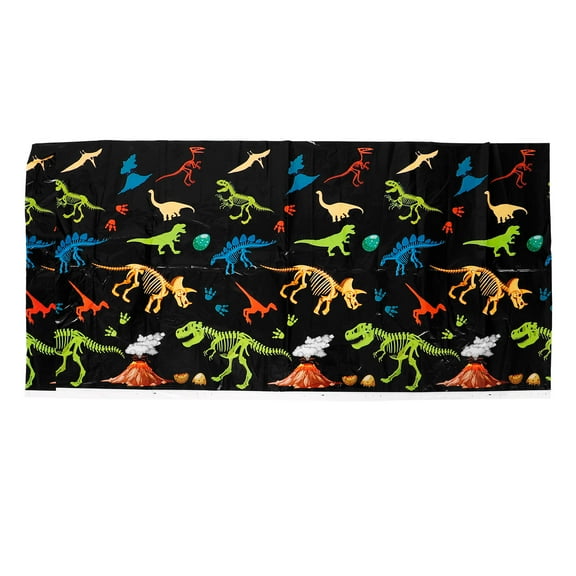 Worgeous Dinosaur Pattern Disposable Tablecloth for Birthday Party Table Decoration Plastic 54 x 108 Inches