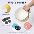 thumbnail image 2 of ANHXN ceramic flowerpot, indoor plant flowerpot, planter with drainage hole and tray. Different colors to choose from, 2 of 9