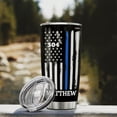 thumbnail image 3 of Police Gifts Personalized Thin Blue Line Tumbler US Flag Police Academy Graduation Gifts for Men Cops Officer Retirement Tumblers 20oz 30oz Stainless Steel Travel Cups, 3 of 7