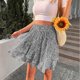 thumbnail image 3 of Gibobby faldas de lentejuelas para mujer de verano para mujer, minifalda con estampado floral, falda de playa(Gris, XXL), 3 of 5