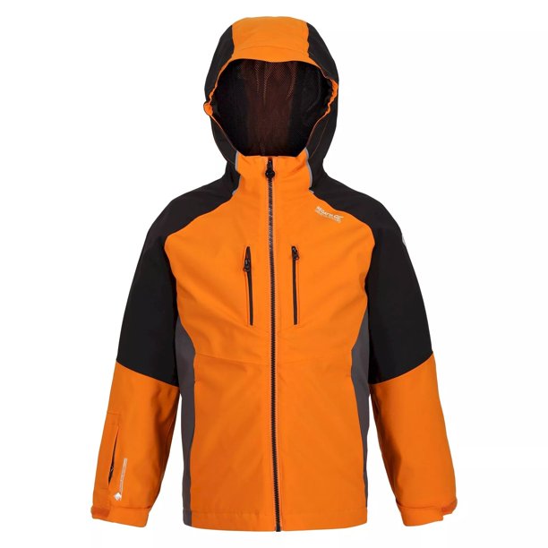 Regatta - Chaqueta Impermeable Hydrate VII para Niños/Niñas (Arce de Otoño, Negro) Regatta UTRG8217_autumnmapleblack