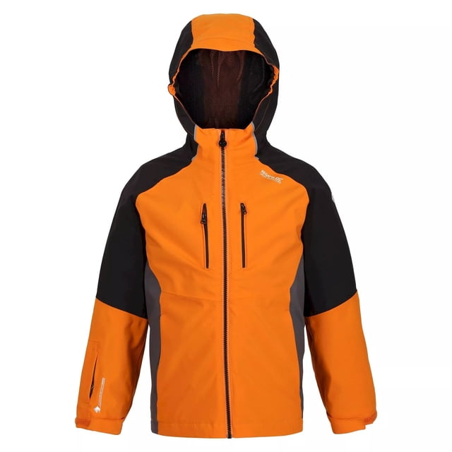 Regatta - Chaqueta Impermeable Hydrate VII para Niños/Niñas (Arce de Otoño, Negro) Regatta UTRG8217_autumnmapleblack