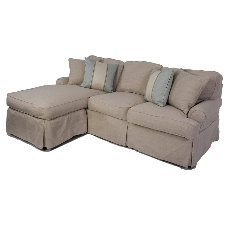 Sunset Trading Horizon Slipcovered Sleeper Sofa with Chaise