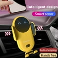 thumbnail image 2 of Wireless Car Charger Mount, Cute Car Phone Holder, Automatic Clamping Air Vent Dashboard Smart Phone Holder for iPhone 15/14/13/12/11//XS/XR/8, Samsung S23/22/21/20/Note 20, etc (Yellow), 2 of 11