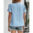 thumbnail image 4 of Alsol Lamesa V Neck T-Shirts Tops for Women Summer Ruffle Short Sleeve Polka Dot Casual Womens Shirts, 4 of 6