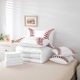 thumbnail image 6 of Castle Fairy Teens Baseball Gamer Bedding Comforter Set 7 Pieces,Sport Theme Full Bedding Set Lightweight,Red White Fitted Sheet Flat Sheet,Luxury Bedroom Decor,Reversible, 6 of 8