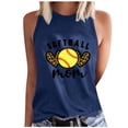 thumbnail image 1 of Birdeem Womens Summer Baseball Printed Sleeveless Round Neck Tank Top Round Neck Tank Top, 1 of 12