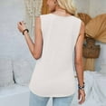 thumbnail image 6 of Besolor Tank Tops for Women 2025 V Neck Sleeveless Summer Shirts Casual Loose Solid Color Basic Blouse Tees, 6 of 6