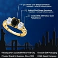 thumbnail image 2 of Gem Stone King 18K Yellow Gold Plated Silver Black Onyx and White Moissanite Filigree Style 3 Stone Ring for Women (2.60 Cttw, Oval 8X6MM and 6X4MM) (Size 9), 2 of 6