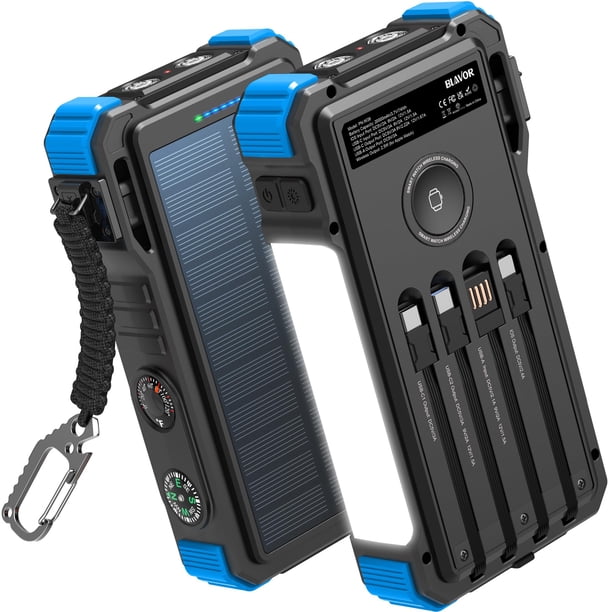 Banco de energía solar BLAVOR 20000mAh con cargador inalámbrico