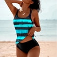 thumbnail image 2 of Tankini Swimsuits for Women Two Piece Bathing Suits Tie-Dye Tops with Shorts Summer Athletic Swimwear - Womens Loose Swimsuit Adjustable Straps T-Back Top & Shorts Suit Blue M, 2 of 6