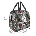 thumbnail image 3 of Easygdp Skulls Roses Bolsa Térmica Premium - Tela Oxford Impermeable, Gran Capacidad, Bolsillo Frontal, Unisex para Trabajo, Escuela, Actividades al Aire Libre y Picnics, 3 of 8