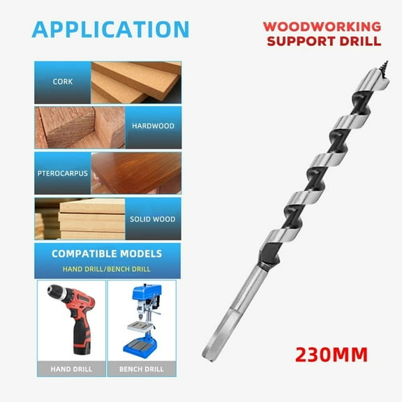 230Mm Long Woodworking Center Auger Drill Bit for Wood Drilling Tools 6-25Mm 6Mm