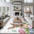 thumbnail image 4 of Easter 5'x8' Area Rug for Living Room, Pink Tulip Flowers Spring Watercolor Bunny Floral Washable Non-Slip Rugs for Bedroom Nursery Dining Room, Low-Pile Kitchen Carpet Large Entryway Rugs, 4 of 9