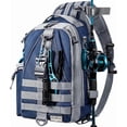 thumbnail image 4 of Fishing Nylon Backpack Tackle Sling Bag Backpack with Rod Holder Gift for Mother Father，Lightweight Fishing Backpack Storge Fishing Gear and Equipment, 4 of 5