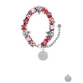 thumbnail image 2 of Silvertone Disc with Crystal Heart Red Christmas Bead Bracelet, 2 of 4