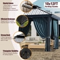 thumbnail image 5 of SANOPY 10'x12' Hardtop Gazebo, Outdoor Patio Aluminum Frame Permanent Gazebo with Galvanized Steel Roof for Backyard, Deck, Lawns, Black, 5 of 8