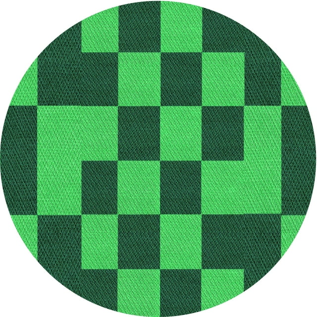 Ahgly Company Tapis d'Intérieur Lavables en Machine, Ronds, Transitionnels, Vert Émeraude Profond, Ronds de 5 Pi