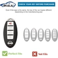 thumbnail image 2 of Car Key Fob Cover Fit for Niss-an Altima Rogue Sentra Pathfinder Armada Maxima Murano 5 Buttons Soft TPU Smart Key Case White Key Protector with Bling Leather Keychain,1,white, 2 of 6