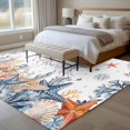 thumbnail image 5 of Oceans Marine Life Washable Living Room Rugs 6'x9', Orange Jellyfish Blue Starfish Underwater Low Pile Throw Large Area Rug Non-Slip Sturdy Edge Binding Carpet for Dining Room Kitchen Office, 5 of 9