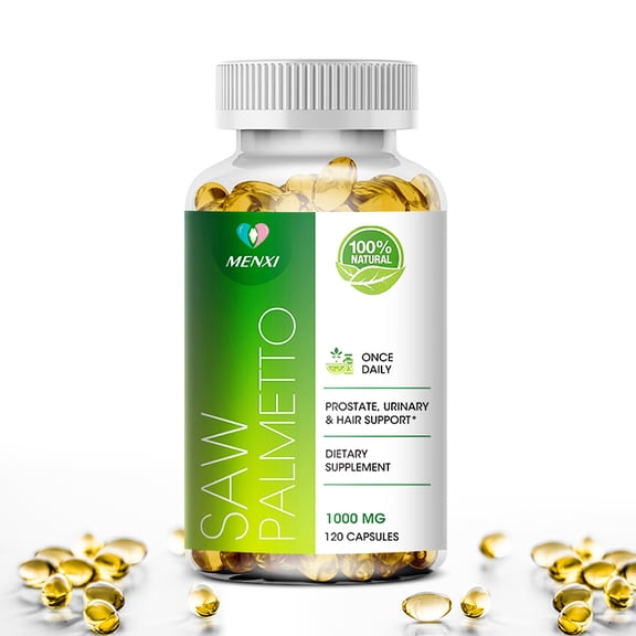MENXI  Saw Palmetto Extract 1000MG Non-GMO and Gluten Free Formula  from Saw Palmetto Berries,120 Capsules