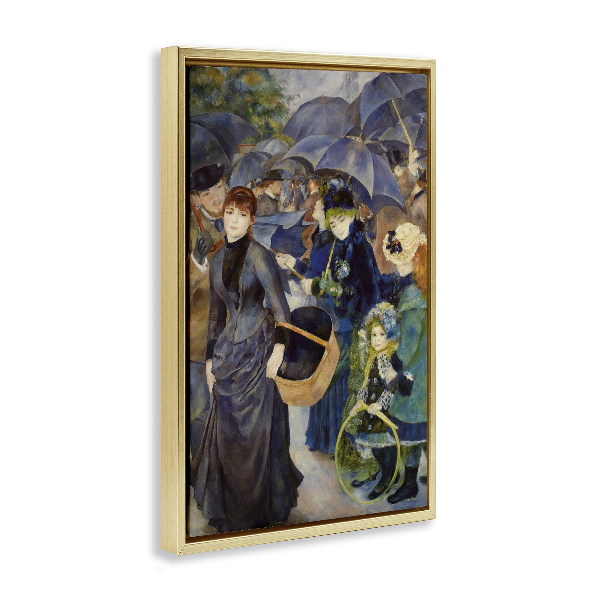 The Umbrellas Renoir Gold Framed Floater Canvas Wall Art, design by Masters Collection