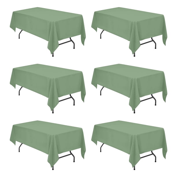 Mantel BRILLMAX verde salvia para mesa rectangular de 6 pies, 60 x 102 pulgadas