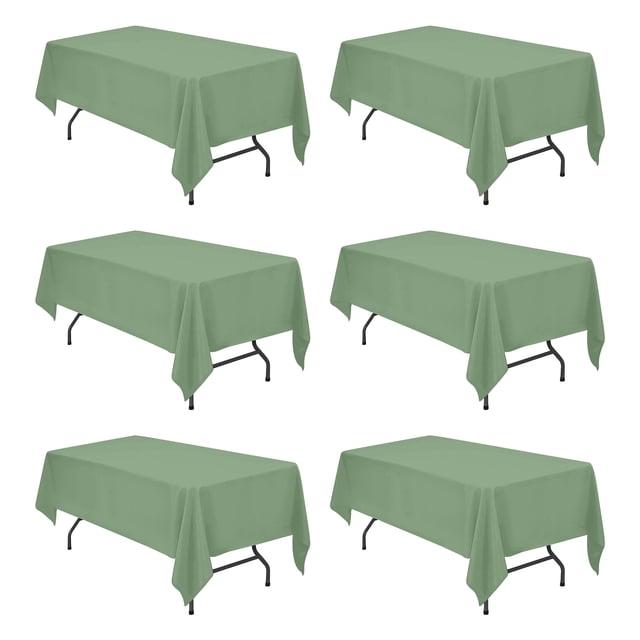 Mantel BRILLMAX verde salvia para mesa rectangular de 6 pies, 60 x 102 pulgadas