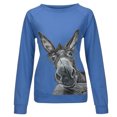 thumbnail image 3 of Fridja Chandails en Molleton Imprimés Décontractés pour Femmes Col Rond Manches Longues T-Shirts Amples, 3 of 5