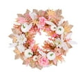 thumbnail image 2 of White Pumpkin & Dried Branches Thanksgiving Wreath - Door Hanging Decor for Fall Autumn, Window Decoration, Holiday Hanging Pendant pink, 2 of 7