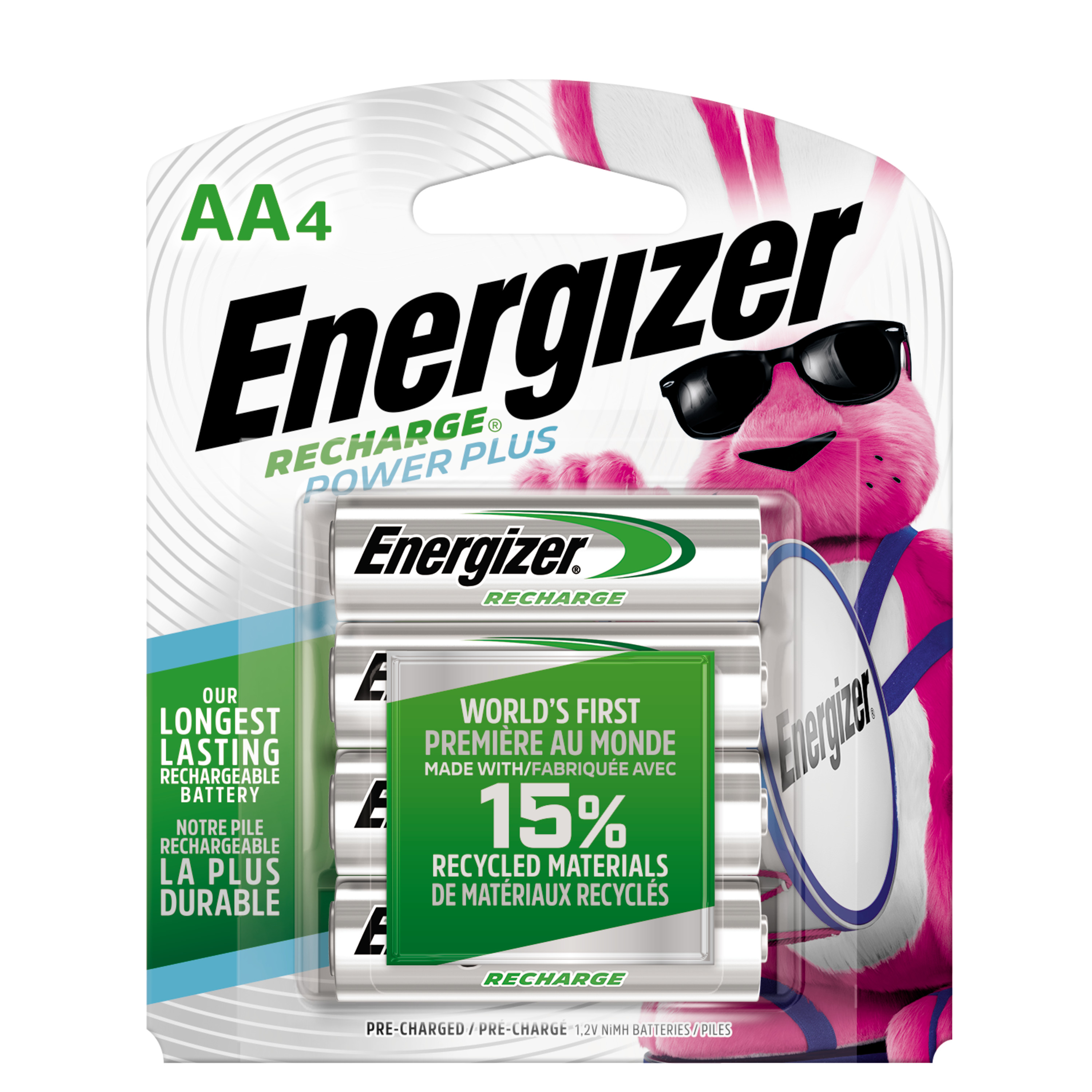 Energizer Rechargeable AA Batteries (4 Pack), Double A Batteries