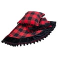 thumbnail image 3 of Buffalo Plaid Red and Black with Velvet Pom Pom Trim Design Christmas Tree Skirt (Pom Pom Tree Skirt 53"), 3 of 3