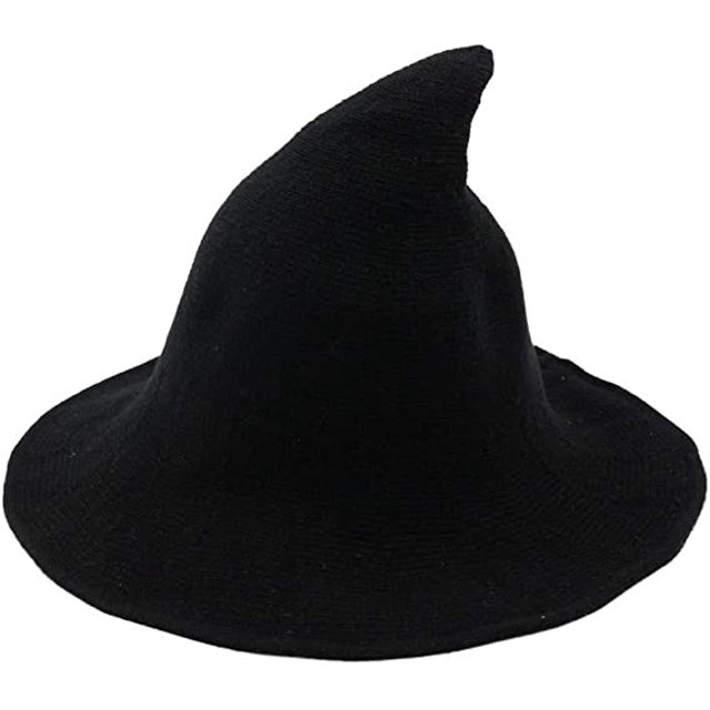 Sombreros de bruja de lana de punto para mujer, para Halloween, disfraces, cosplay y accesorios de disfraces diarios JAMW Sencillez