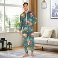 thumbnail image 6 of FORMRS Onesies Pajama for Adults Unisex Hoodie Winter Jumpsuit One Piece Sleepwear, Sizes S-2XL, Art Water Lilies Pattern, 6 of 7
