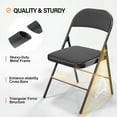 thumbnail image 2 of Vingli Metal Outdoor Party Padded Folding Chairs, Black (Set of 4), 2 of 8
