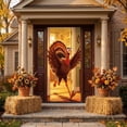 thumbnail image 4 of 72 x 35 Inch Happy Thanksgiving Banner Door Cover, Fall Harvest Themed Porch Sign, Large Front Door Wall Backdrop for Indoor Outdoor Party Decorations and Photo Booth Props, #01, 4 of 5