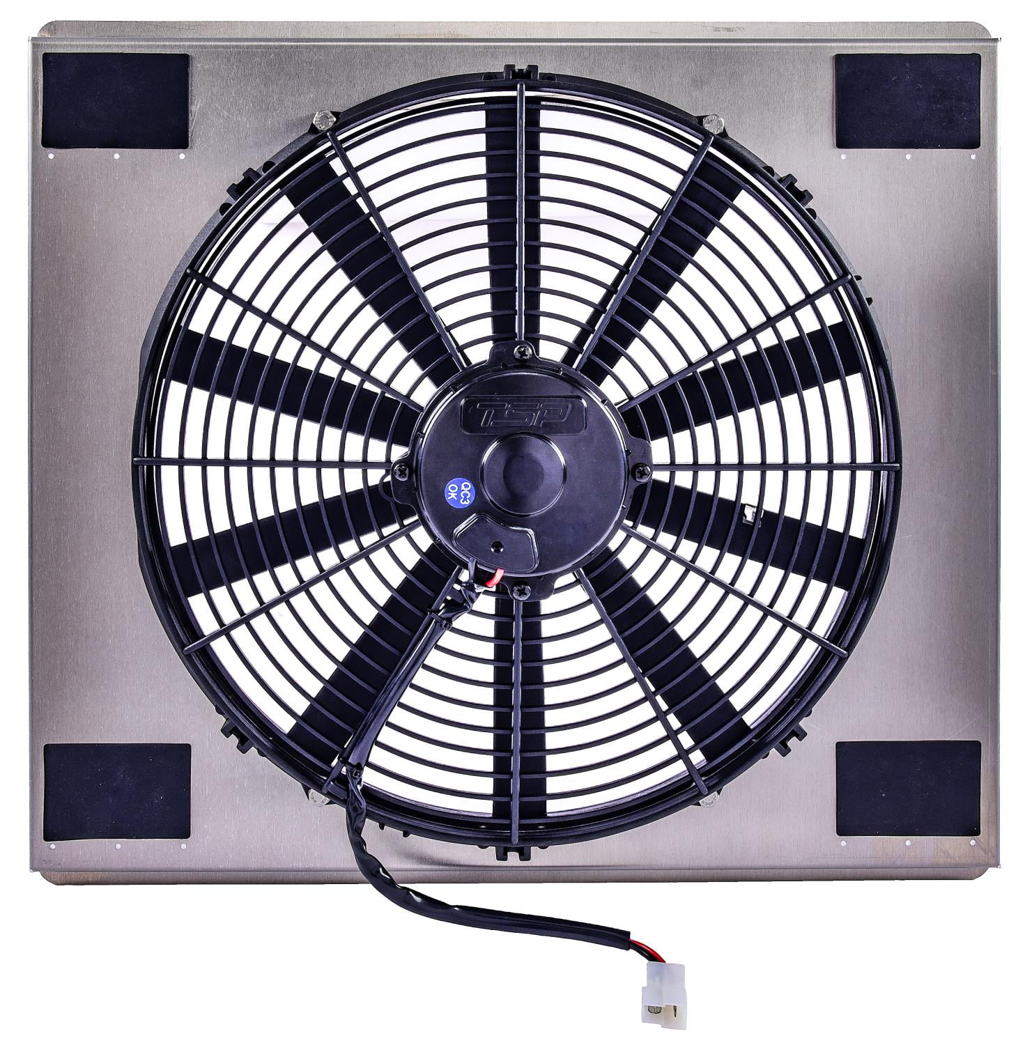 JEGS 53510 Universal Single Electric Cooling Fan with Aluminum Shroud Fan Dia.
