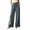 Gray, variant on Womens Vertical Textured Wide Leg Pants Adjustable Fabric Drawstring Elastic High Waist With Side Inset Pockets Lightweight Wrinkle Resistant Woven Fabric Loose Full Length Casual Trousers