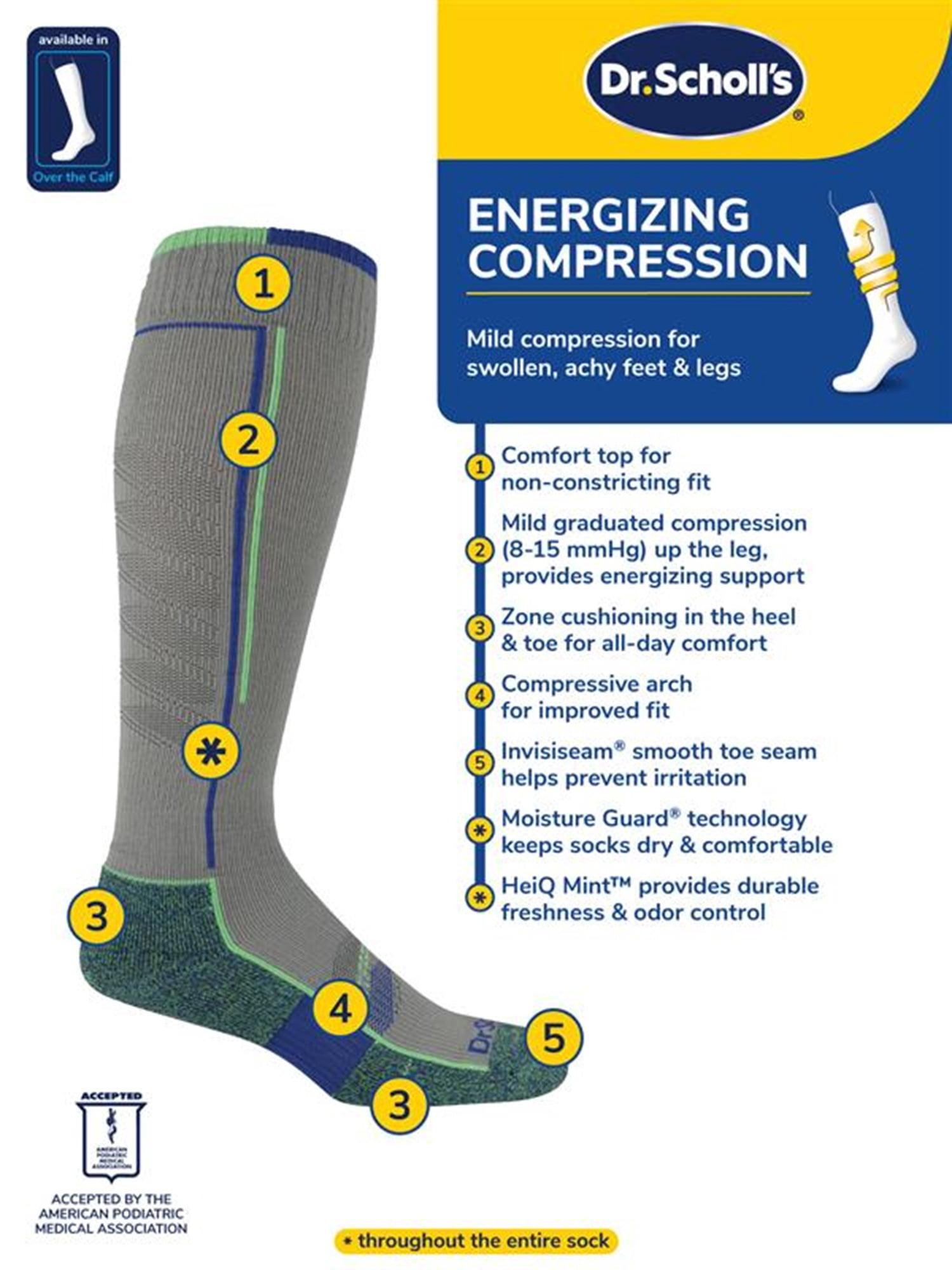 Dr. Scholl's® Men's  Energizing Compression Socks Big & Tall 3-Pack