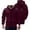 🔥 Wine, variant on Sentmoon Coats Coat Men's Fleece Hooded Jacket Solid Color Thickened Warm Multi-Pocket Workwear Coat for Everyday Wear and Casual Outfits Gray XXXL