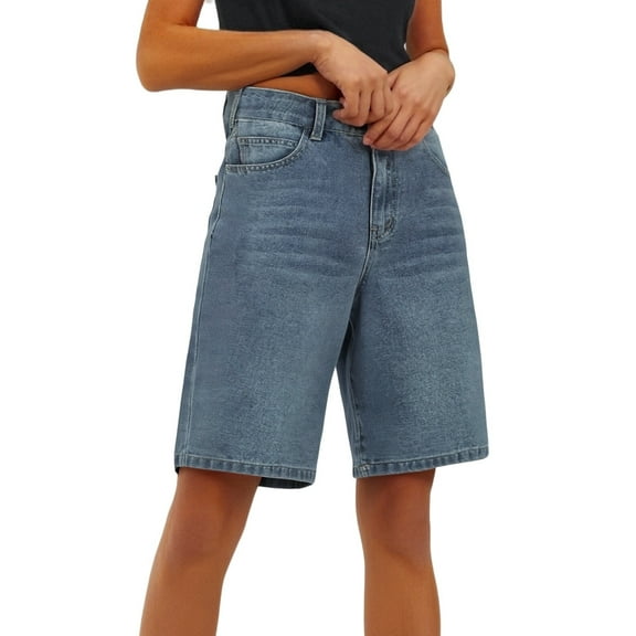 Women's Short Jeans Summer Shorts Casual Denim Shorts Medium Waist Hot Pants With Pockets Jeans Shorts Women's Summer