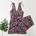 thumbnail image 4 of Alkepwun Women's Two Piece Tankini Swimsuit Flowy Cross V Neck Tank Top with Boy Shorts Floral Bathing Suit on Clearance, 4 of 6