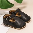 thumbnail image 2 of KEINXS Newborn Baby Shoes Stripe PU Leather Boy Girl Shoes Toddler Rubber Sole Anti-slip First Walkers Infant Moccasins, 2 of 5