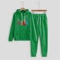thumbnail image 1 of WILLBEST Womens Pants Winter Women's Hooded Sweatshirt Set Loose Solid Color Heart Plus Velvet Casual Tracksuit Pantalon Randonnée Homme, 1 of 3