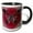 Black/White, variant on 3drose, Pretty Ruby Red Butterfly on a Houndstooth Background, 11oz Two-tone Red Mug