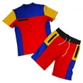 thumbnail image 2 of Vedolay Short Sets For Men Men 2 Piece Outfits Summer Casual Crew Neck Shirts and Shorts Set,Red XL, 2 of 3