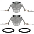 thumbnail image 1 of 2 Piezas de Conexión de Manguera de Leva y Ranura Tipo B Global, Conector de 2 Pulgadas X Macho NPT de 2 Pulgadas con 2 Juntas de Leva de 2 Pulgadas., 1 of 6