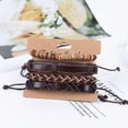 thumbnail image 5 of Wentin Reduced Bracelets Men Bracelet Bracelet Braided Multilayer Simple Vintage Leather Bracelets, 5 of 5